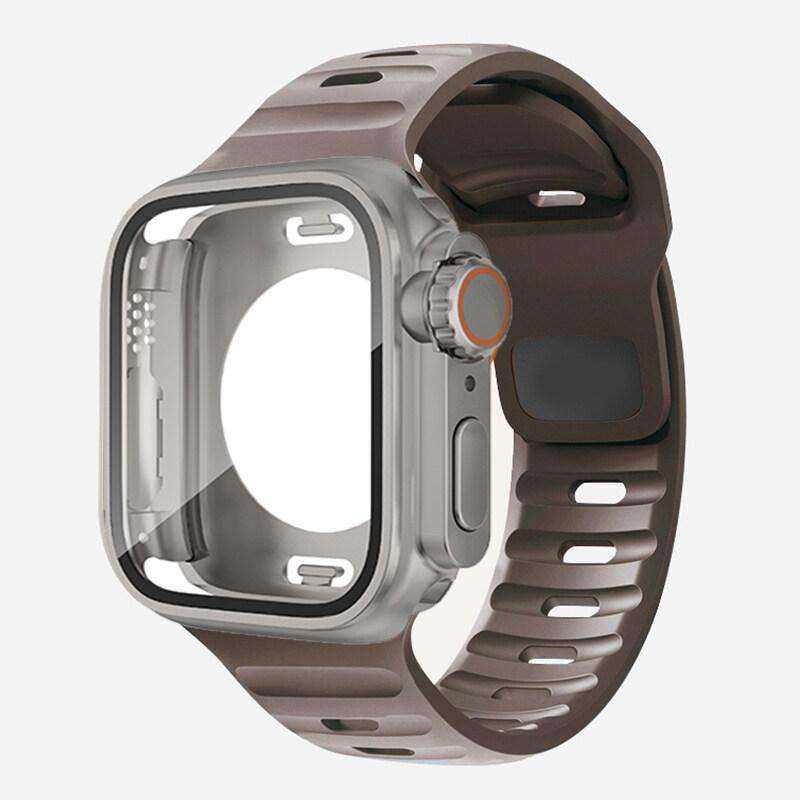 360 Waterproof Case+Silicone Strap for Apple Watch 9 8 7 Band Appearance Upgrade Ultra 49mm Iwatch Series 8 7 6 SE 5 4 3 2 1