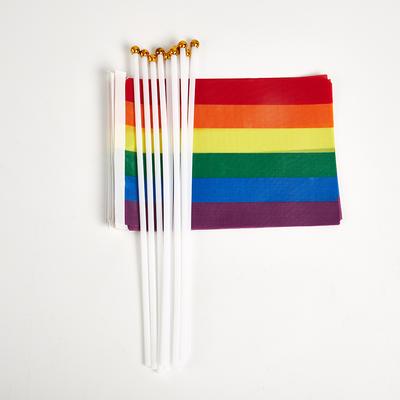 10 Teile/paket Homosexuell Stolz Fahnen Einfach Zu Halten Mini Kleine Regenbogen Fahnen Parade