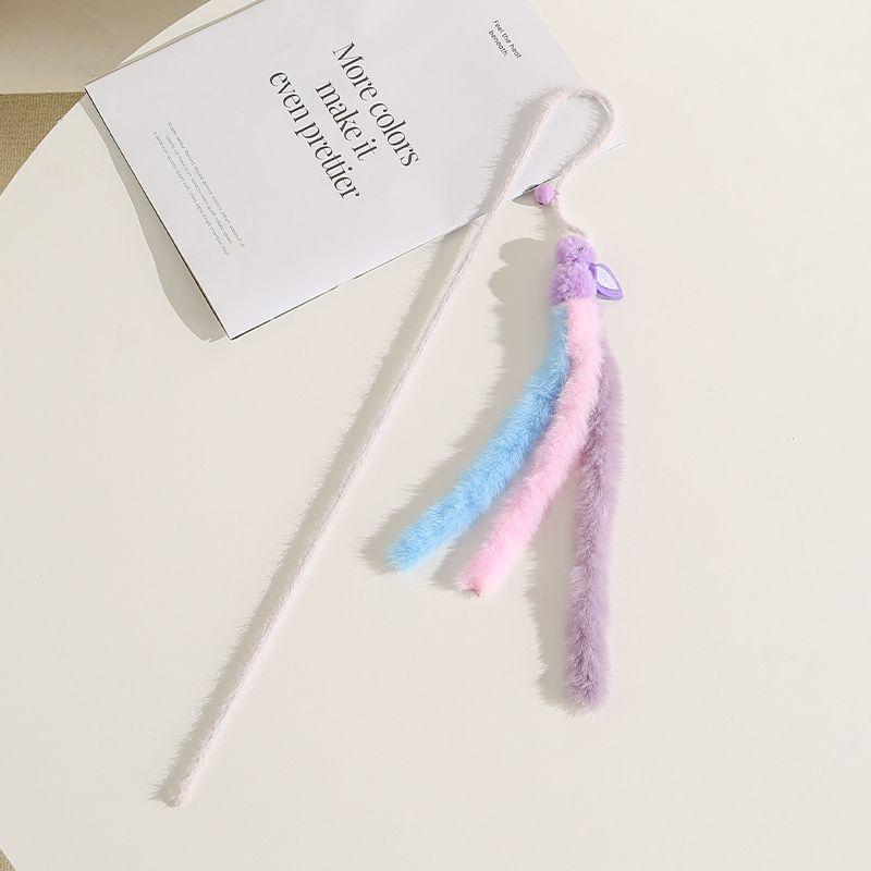 

Cat Toy New Arrival Cat Cat Teaser Stuffed Bunny Interactive Kitten Toy with Bell Pet Supplies Purple Bunny