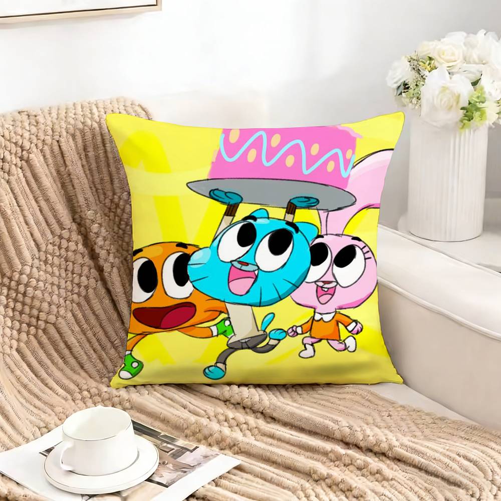 The AAMAZING WWorld of GGumball Pillow Case Square DoubleSided Sofa Cushion Cover Bedroom Bedside Pillow