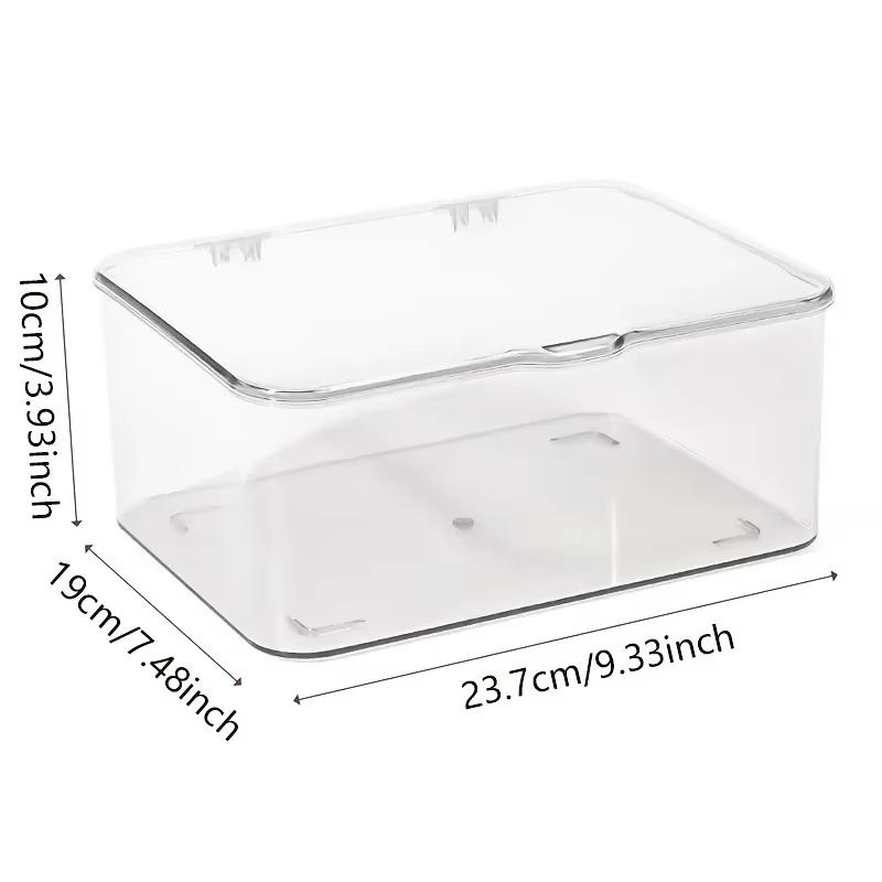 PET Material Desktop Storage Box Dust-Proof Cover Transparent Visible Large-Capacity Environmental Protection Organization Box