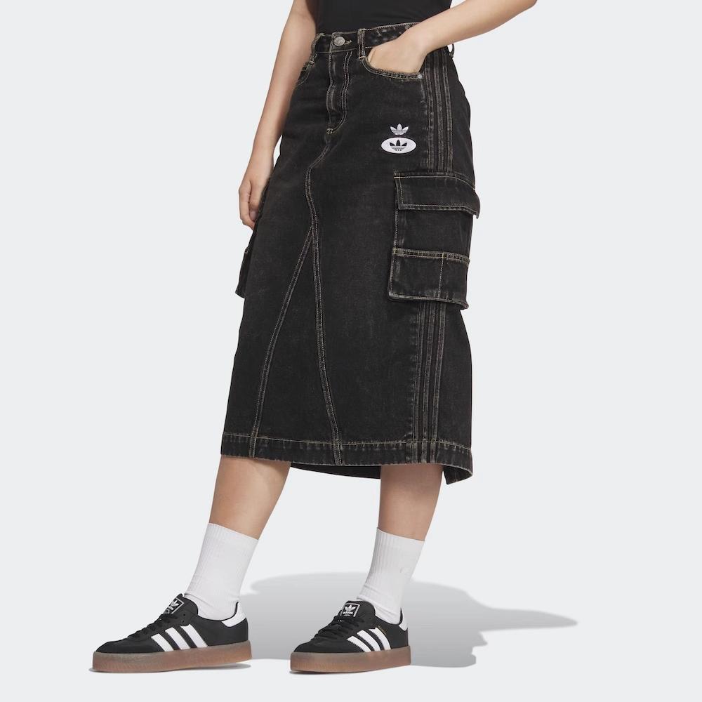 adidas Originals Women's RAC DENIM SKIRT Black Washed Denim Women JX6864