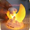 Good Night Puppy Night Light, Adorable Resin Figurine with Soft Glow And 3 Button Batteries for a Peaceful Sleep