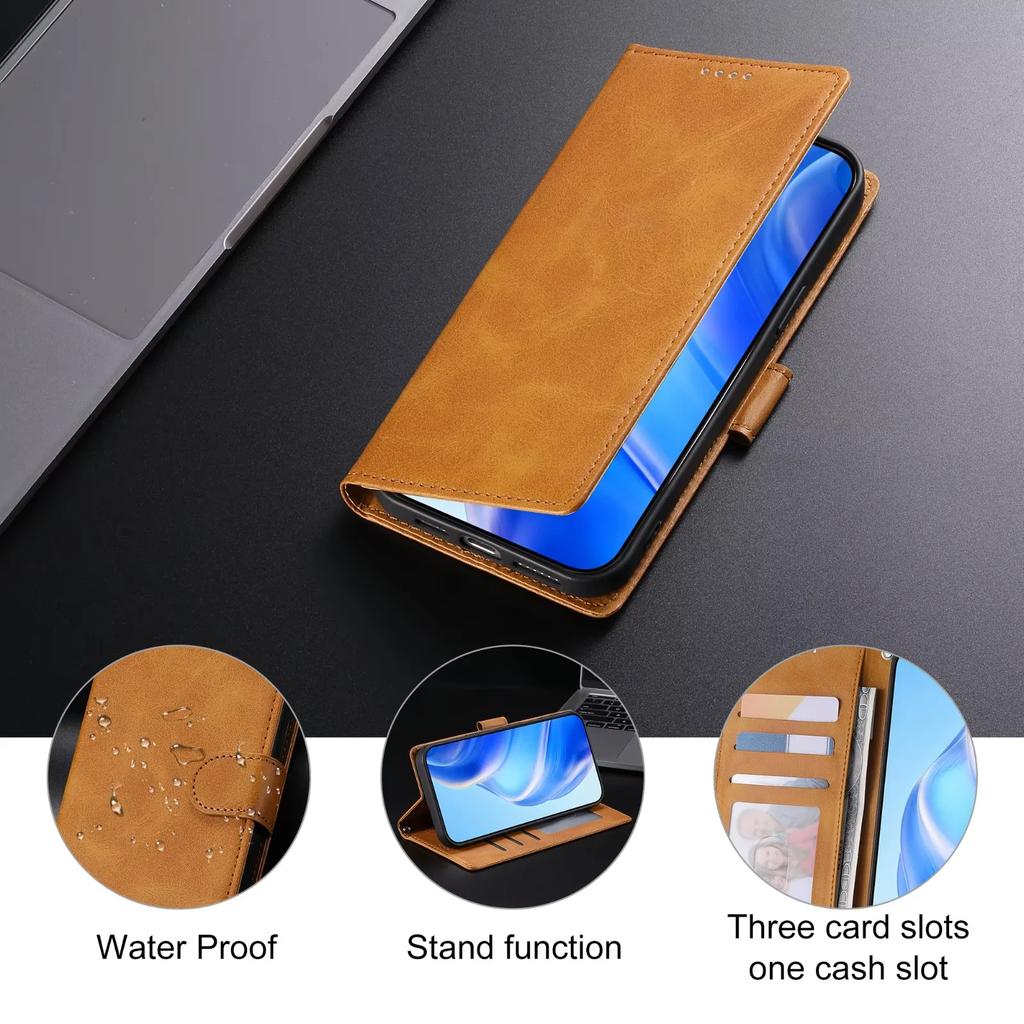 Business Leather Flip Case For Samsung S25 S26 Ultra S24 FE S23 S22 S21 Plus A17 A37 A57 A36 A56 A16 A26 Cards Solt Wallet over