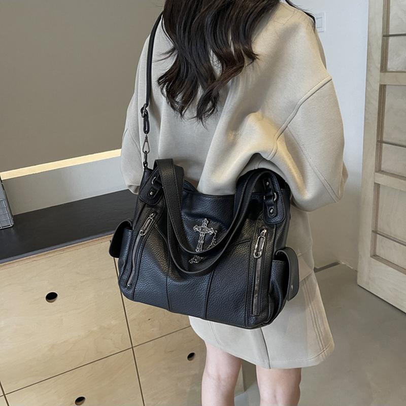 Y2K Daily Commuting Large Capacity Tote Hand Bags Soft Pu Leather Shoulder Bags for Women Quality Crossbody Bags AVE