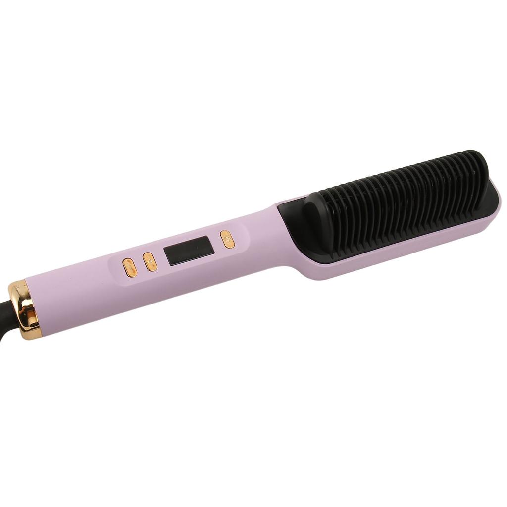 Spazzola Lisciante per Capelli a Ioni Negativi Display LCD Doppia Utilizzo Arricciacapelli Riscaldato e Pettine Lisciante