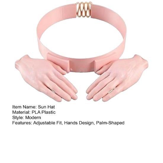 Hands-Free Sun Visor Adjustable Buckle Headband Palm-Shaped Design Sun Hat Photo Prop Headwear Holiday Party