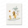Three Surfing Animals Cute Tiger Zebra Giraffe Poster Canvas Painting Print Beach Life Wall Art Pictures for Nursery Home Decor