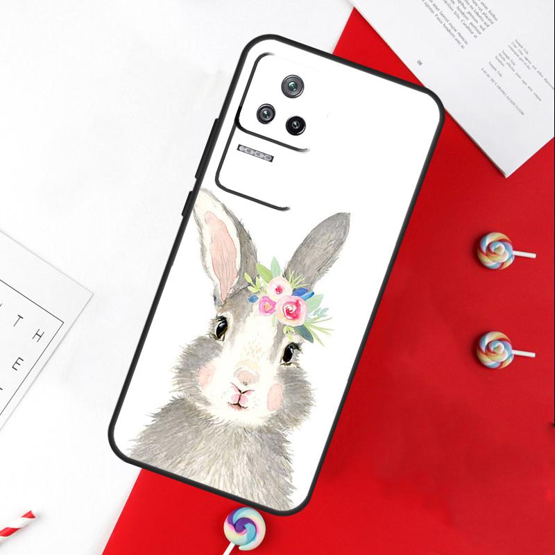 Cute Bunny Rabbit Cover For Xiaomi 13T 11T 12T 14T Pro 13 14 15 Ultra POCO X7 Pro X3 X5 X6 F5 F6 M6 Pro Case