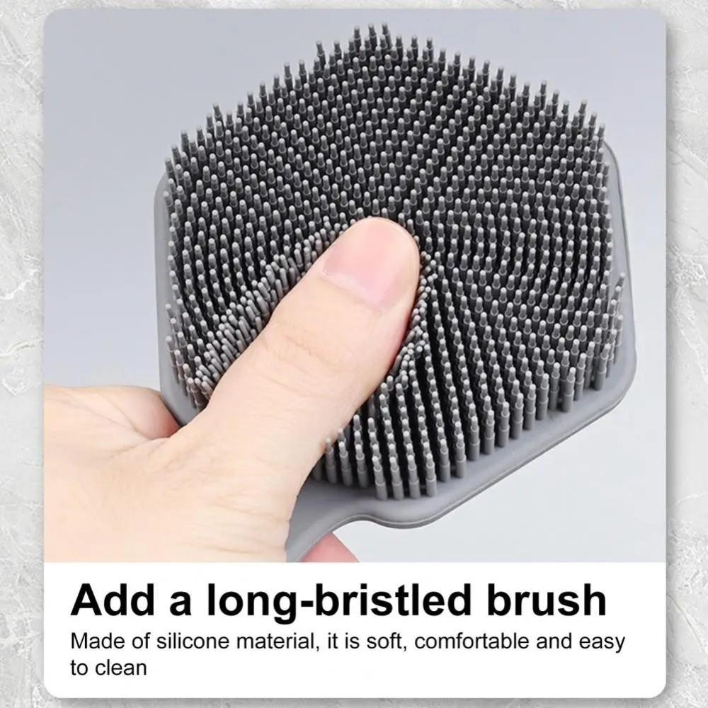 Double Sided Bathing Brush Anti Slip Back Scrubber Portable Silicone Shower Brush  Personal Care