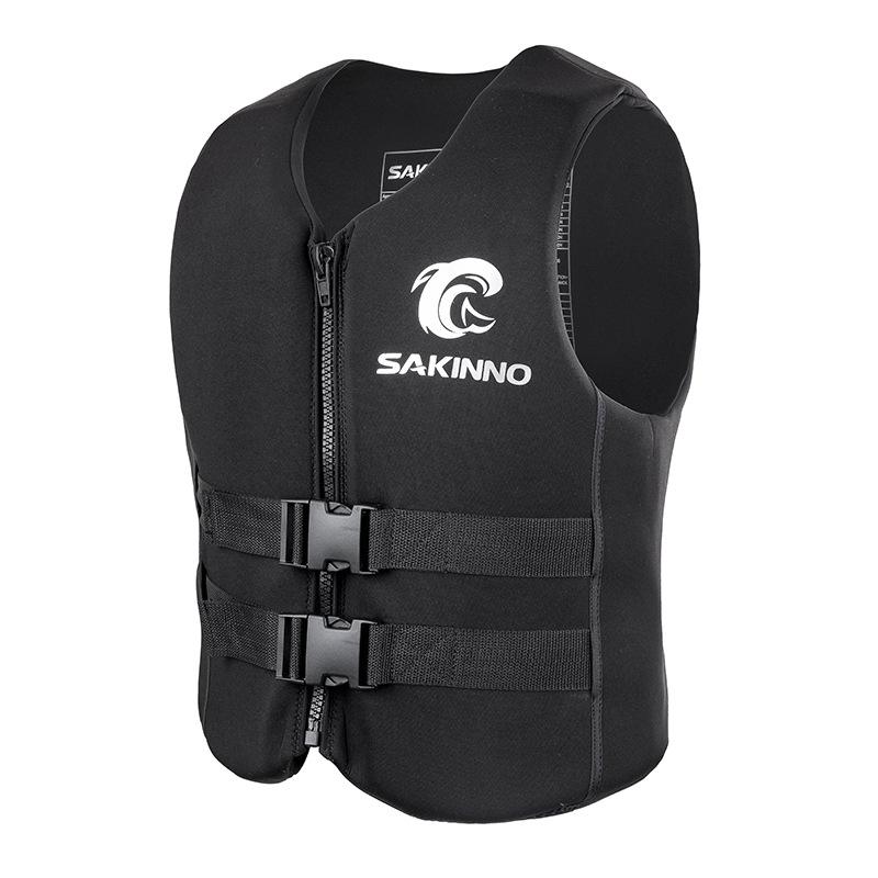 

Взрослый и детский спасательный жилет для серфинга, рафтинга, плавания, рыбалки, морского спасения и защиты от наводнений M чёрный