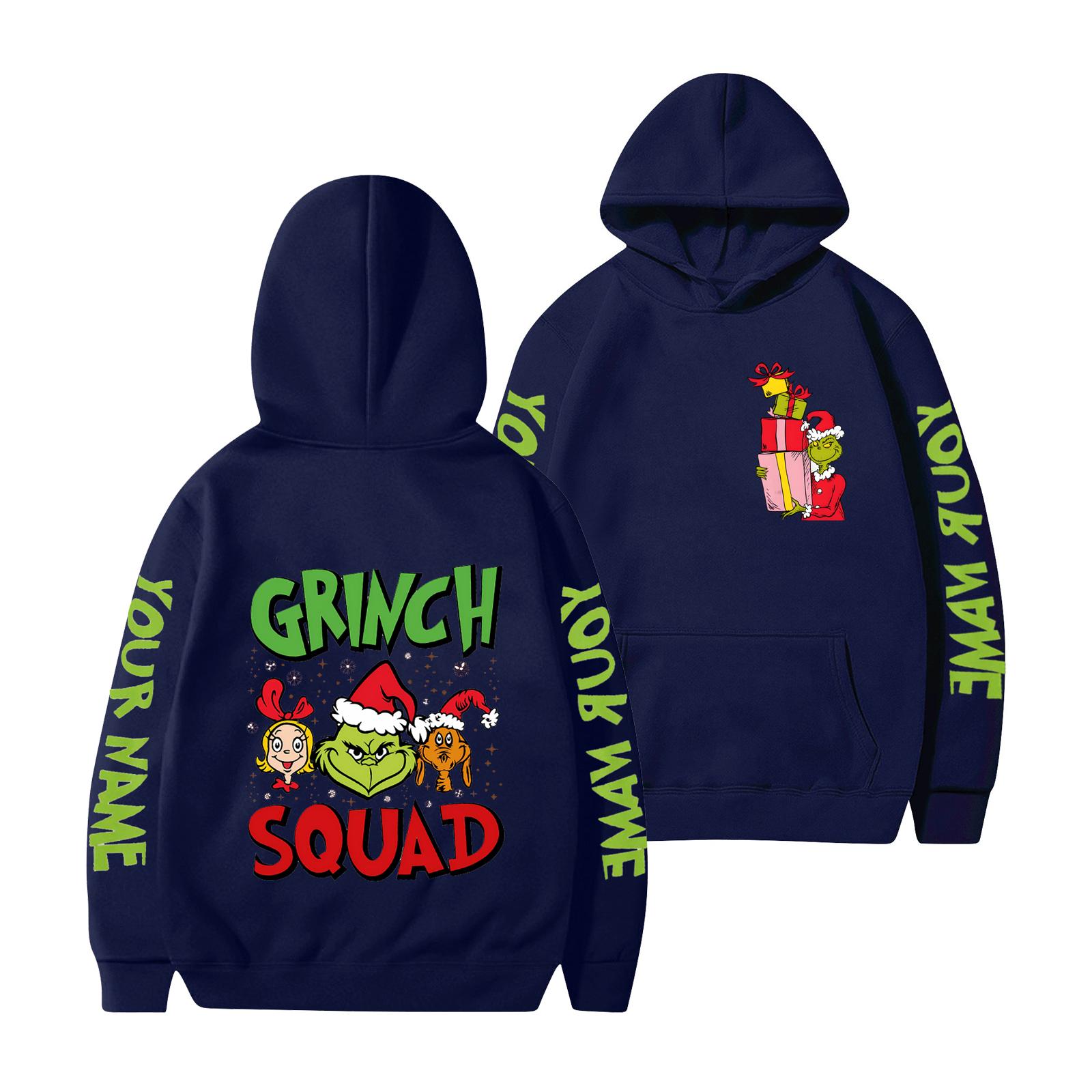 

Женская мода повседневный принт повседневный длинный рукав круглый вырез толстовка топ XXXL тёмно-синий