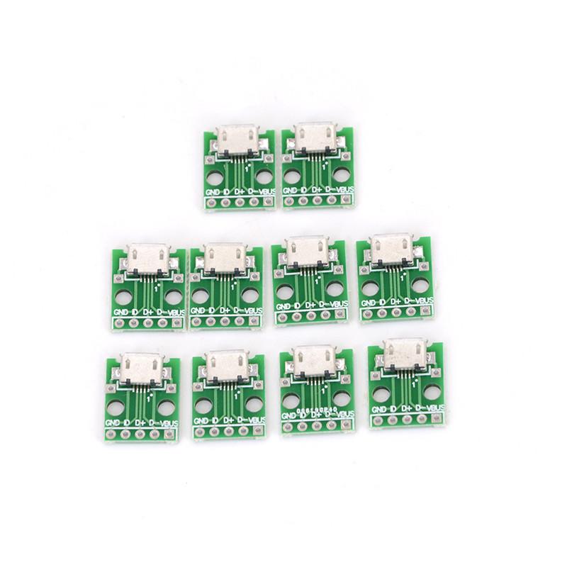 

10 шт. Міні-мікро-USB для занурення адаптера 5-контактного роз єму Pcb Плата конвертера