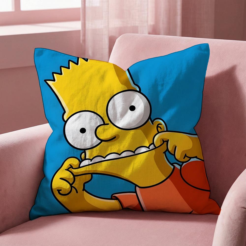 T-The Simpsons CARTOON Cushion Cover Multi-Scene Pillow Cover for Home & Car - Reversible, Soft & Durable for Daily Use