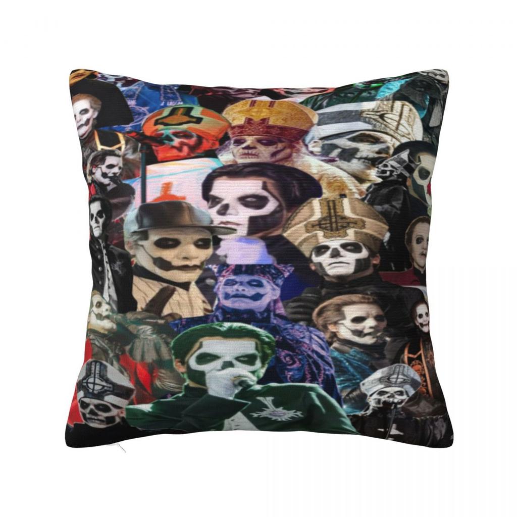 Ghost Rock Metal Band Pillowcase Product Printed Cushion Cover Throw Pillow Cover Bedroom Decoration Zipper Multi Size