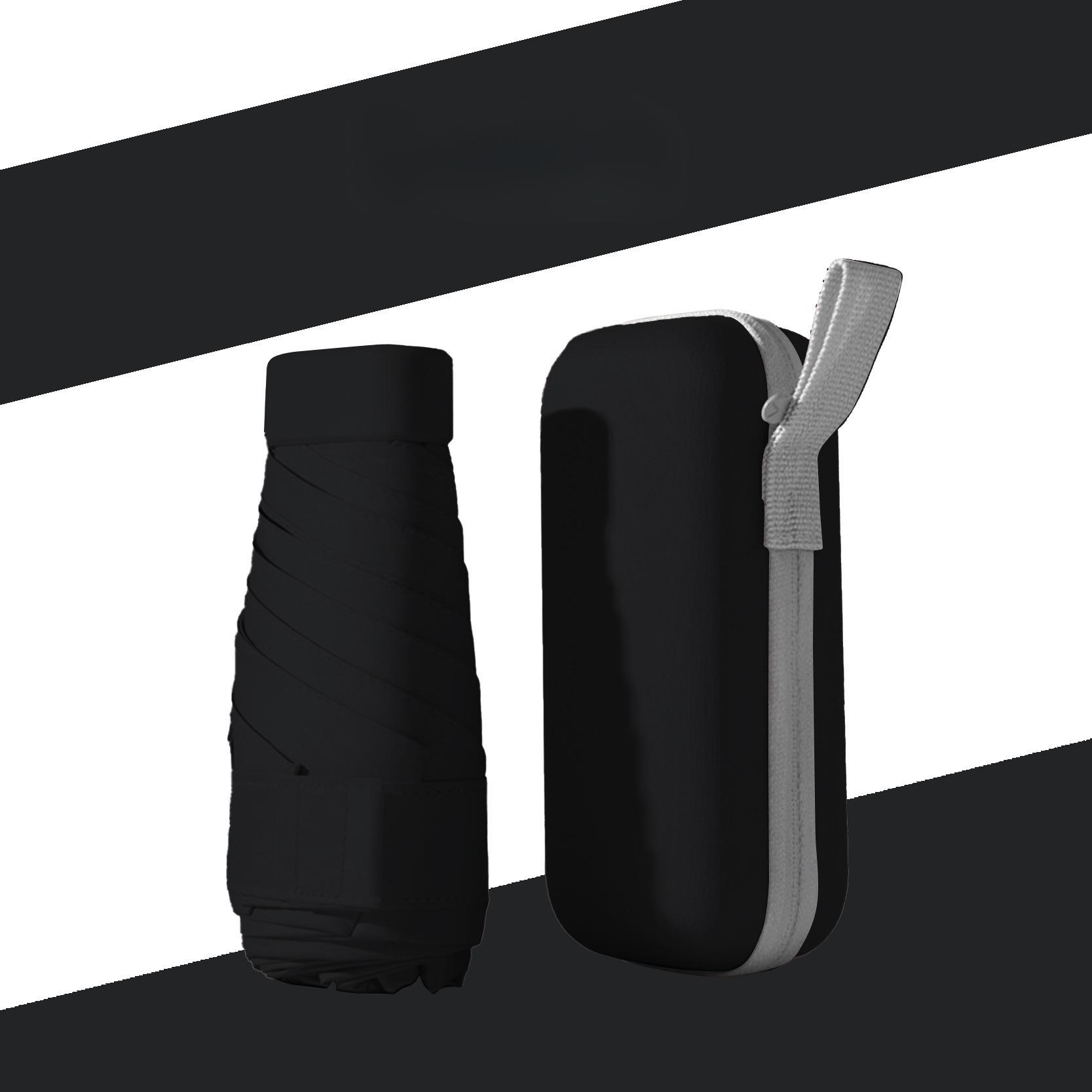 

1 шт. Популярный многоцветный складной портативный мини-зонт, шестисложенный зонт, зонт двойного назначения для дождливой и солнечной погоды чёрный