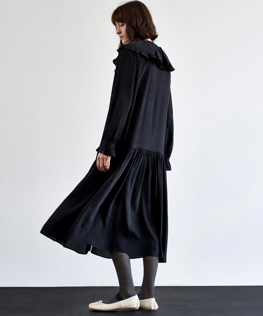 MITTE Sailor Ruffle Collor Dress_Black