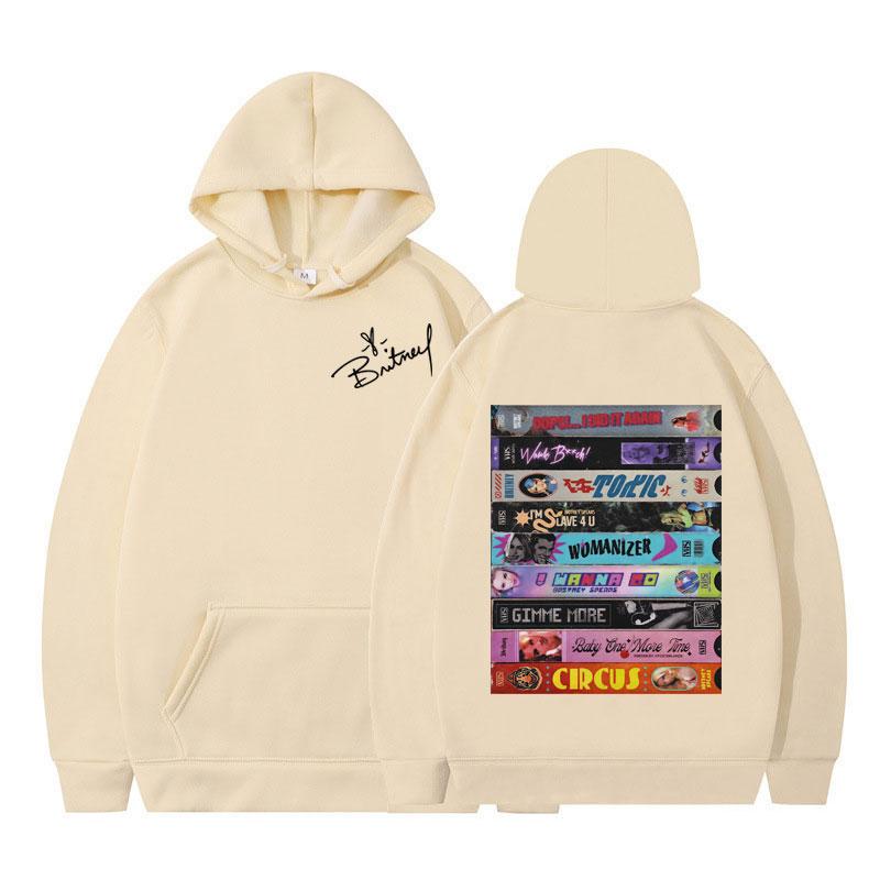 Sängerin Britney Spears Albumcover Grafik Vintage Hoodie Herren Damen Langarm Lässiger Pullover Beliebtes Harajuku Sweatshirt