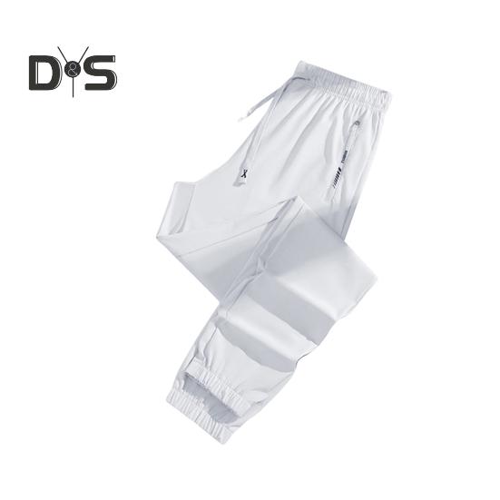 

Унисекс эластичные быстросохнущие брюки Ice Silk Sport Stretch Active брюки на шнурке повседневные мешковатые джоггеры с карманами для походов и путешествий M светло-серый