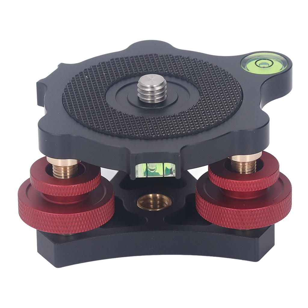Base Livellante per Testa del Treppiede Livellatore per Fotocamera Lega di Alluminio Filettatura da 3/8 di Pollice Livella a 3 Bolle Precisa Livellatore a Ruota Tripla per Fotografia Macro Panoramica
