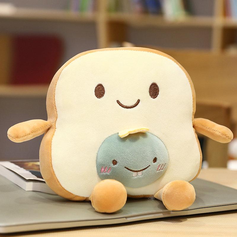 Simulation Kawaii Bread Dinosaur Toast Pendant Plush Toys Cute Doll Soft Food Cushion Pillow Birthday Gifts