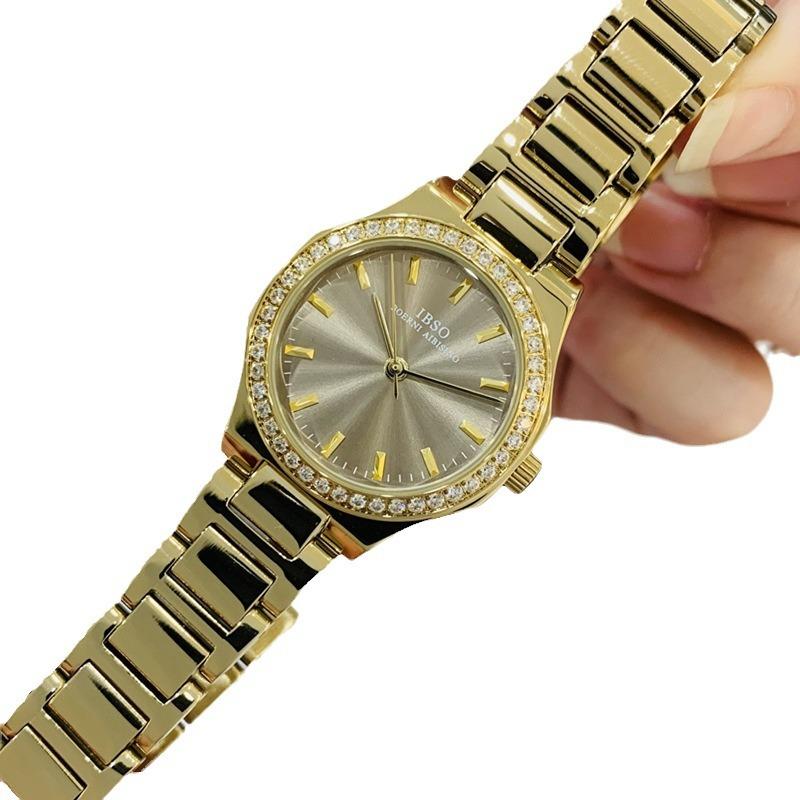 Watch Ladies Small Dial Delicate Diamond-Set Ultra-Thin Gold High-End Women'S Watch Waterproof