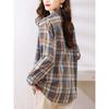 Checkered Shirt for Women In Spring and Autumn New Fashionable and Retro Pure Cotton Shirt Worn with a Foreign