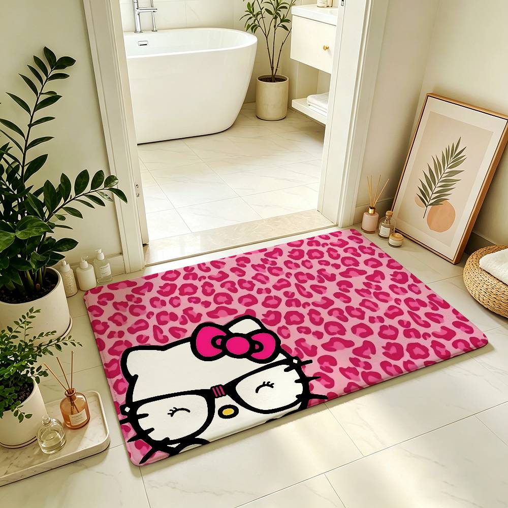 Cute K-hello-H-KittyS Kawaii Carpet Bathroom Anti-slip Mat Door Mat Home Decoration Mat Entrance Door Mat Scratch-resistant