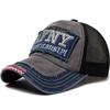 Washed Men Mesh Baseball Cap Hole Fitted Caps Snapback Hats for Women Gorras Casquette Embroidery Letter Retro Hat Breathable