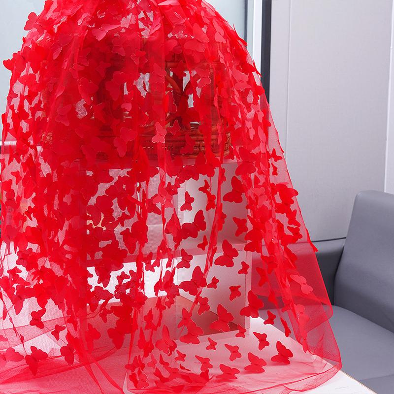 1 Yard Embroidered 3D Butterfly Mesh Lace Fabric for for Diy Children's Clothing Women's Wedding Dress Apparel Sewing Fabric New