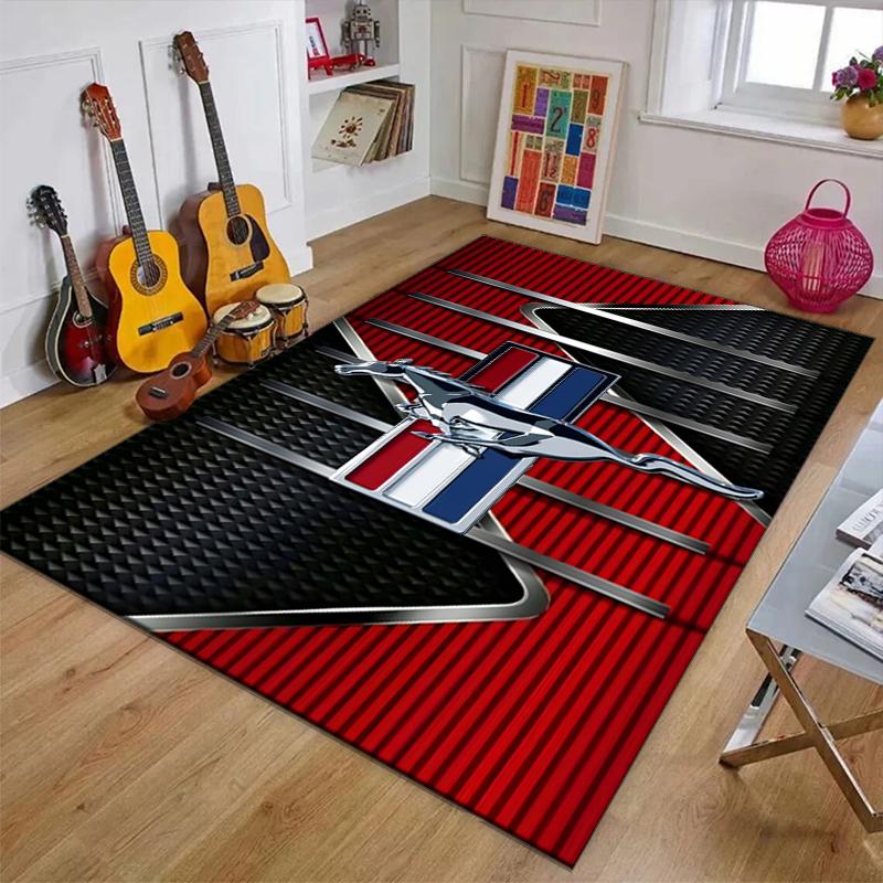 Mustang Polyester Tapijt, Zachte Binnenvloermat voor Kantoorstoel, Woonkamer, Bureau - Decoratief Huiswerkplek Tapijt Ontwerp