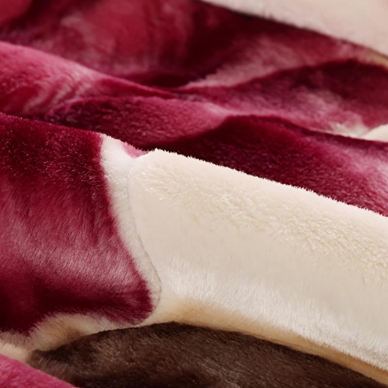 Luxuriöse, ultraweiche Raschel-Fleecedecke, traditionelles, doppellagiges, dickes Vintage-Blumenmuster, ganzjährige Wärme, maschinenwaschbar