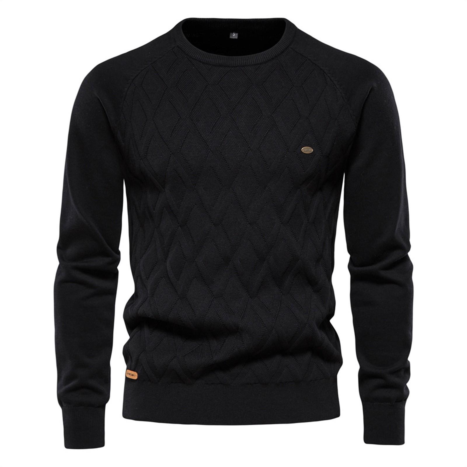 

And Winter New Men s Round Neck Pullover Sweater Solid Men s T-Shirt L