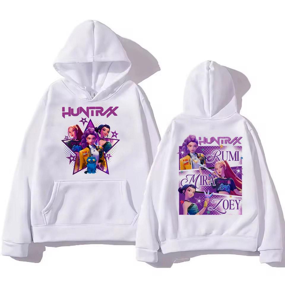 Kpop Demon Hunters Hoodies Women Mira Rumi Zoey Huntrix Hoodie Cartoon Harajuku Pullover Tops Man Woman Sweatshirt
