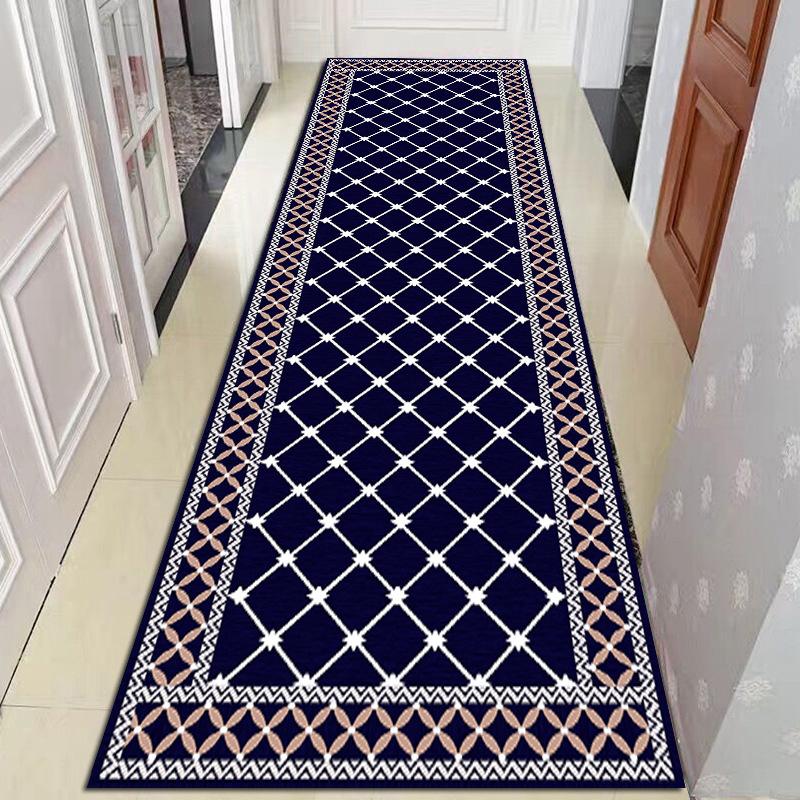 Bohemia Hallway Corridor Carpet Living Room Area Rug Flower Bedside Rug for Bedroom Boho Striped Anti-slip Kitchen Mats
