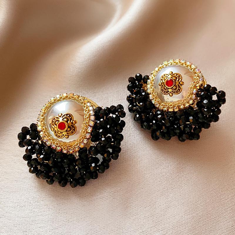 Silver Needle Retro Black Zircon Love Butterfly Earrings Sweet Cool Style Personality Earrings Light Luxury Premium Earrings