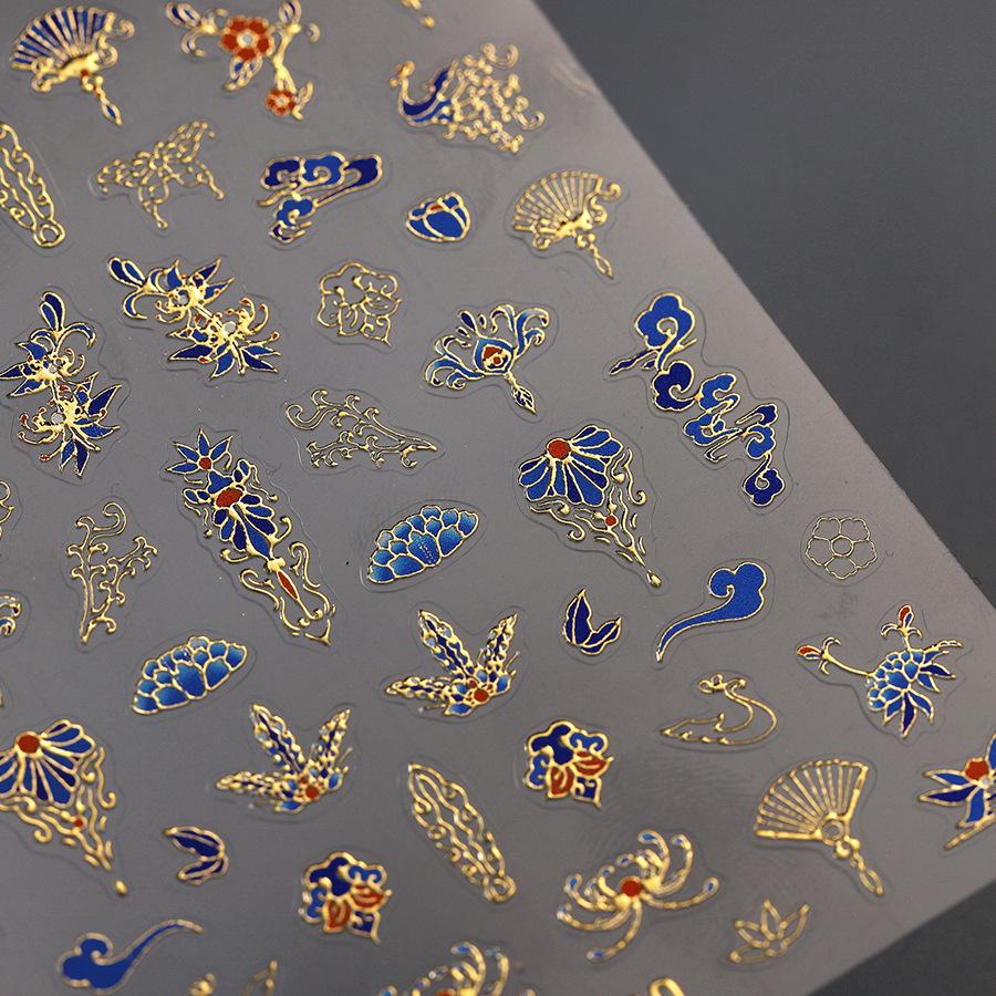 TENSOR M-880 Classic Gold Luxe Nagelsticker - Selbstklebende Heißfolienprägungsserie