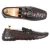 Pristine LOUIS VUITTON loafers Dark brown Crocodile mens 10 Used