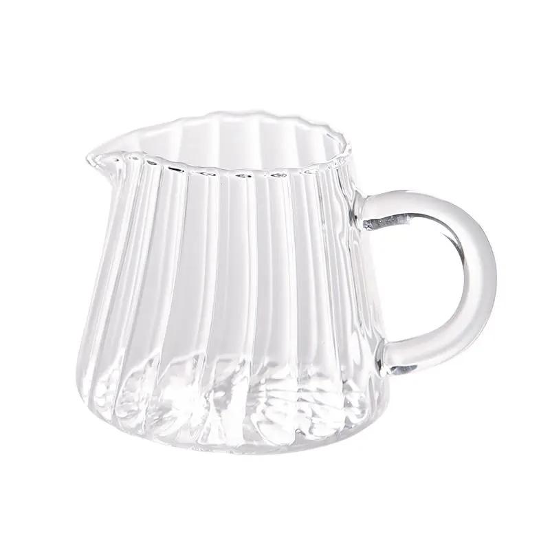 

Striped Simplicity Handwork Small Milk Pot Heat-resistant Glass Exquisite Milk Cup Tea Dispenser Milk Pot Espresso Measuring Cup 200ml чистый