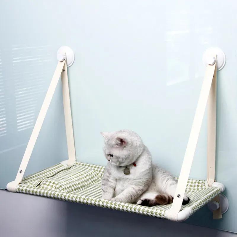 Cat Hammock for Indoor Cats Window Perch Hanging Bed with Suction Cups Balcony Sunbathing Spot Comfortable Pet Nest