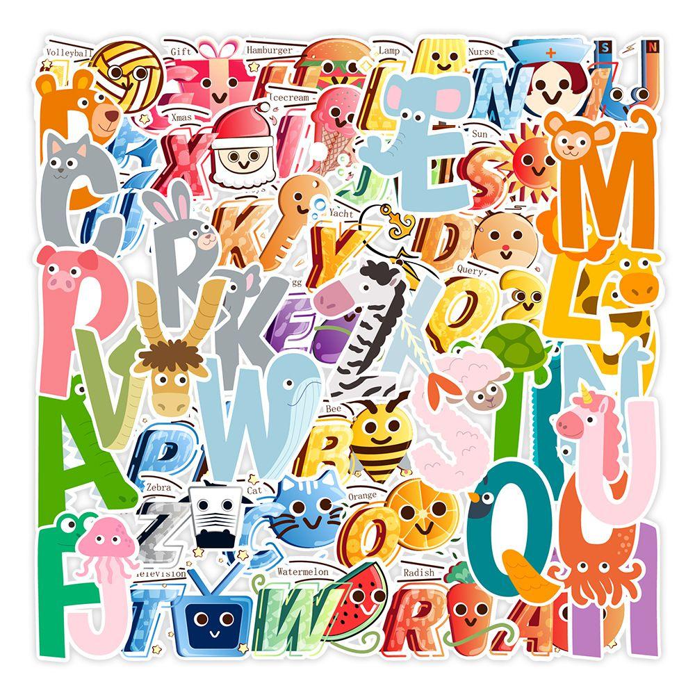 52pcs Lore Alphabet Letter A Stickers Waterproof Reusable Decor Educational Baby