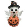 Halloween Ornament Atmosphere Decor Spooky Halloween Ghost Pumpkin Sculpture Haunted House Decor Realistic for Fireplace