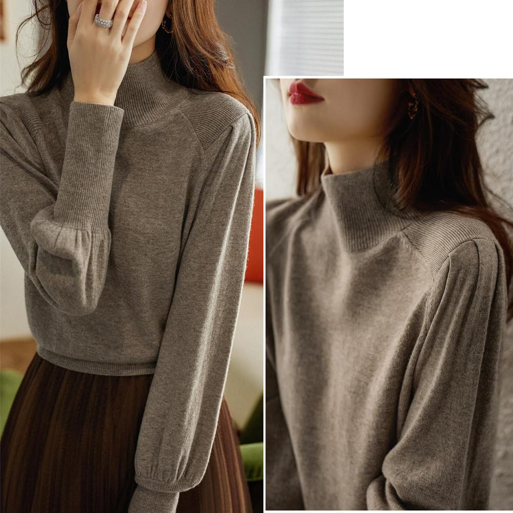KEWJYUE Pletený pulovr Dlouhý Jednobarevný Ideální pro dojíždění Dámský svetr, Svetr, Jednoduchý, Rukáv, Stylový, Elegantní, Barva, Všestranný, Teplý, Zeštíhlující,