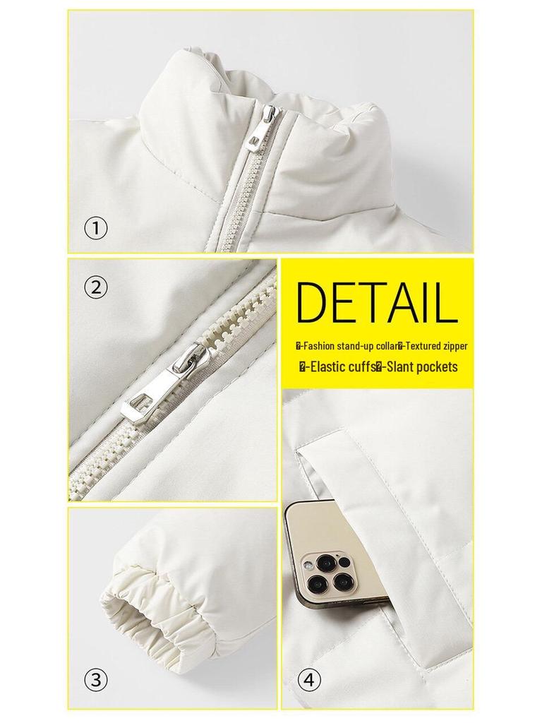 Men's Trendy Winter Stand Collar Cotton Jacket - Thick, Warm, and Comfortable Long Sleeve Sports Jacket