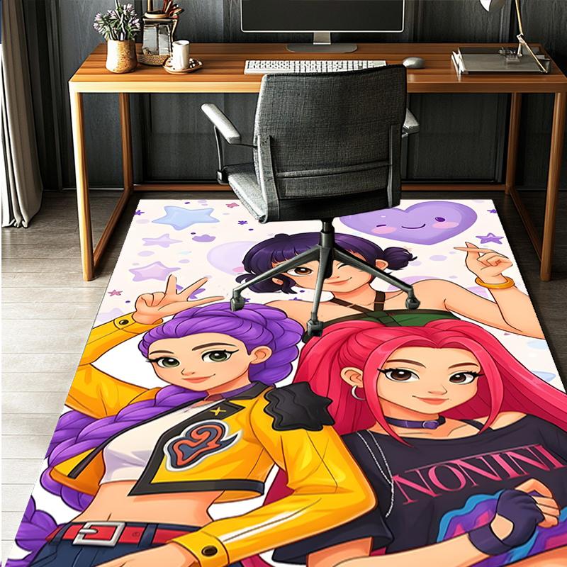 KPop Demon Hunters Patroon Vloerkleed, Binnen/Buiten Mat, voor Picknick, Speelkamer, Slaapkamer, Kantoor, Woonkamer, Huisdecoratie Tapijt, Verjaardagscadeau