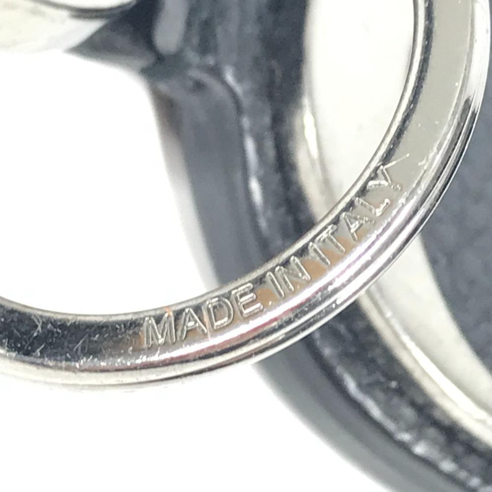 Dior CD Logo Bag Charm Key Ring Key Holder Leather Black/Silver