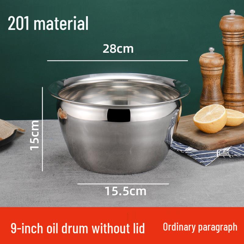 Stainless Steel Oil Jar with Lid - Food Grade Lard and Oil Storage Basin Drum for Home and Commercial Use