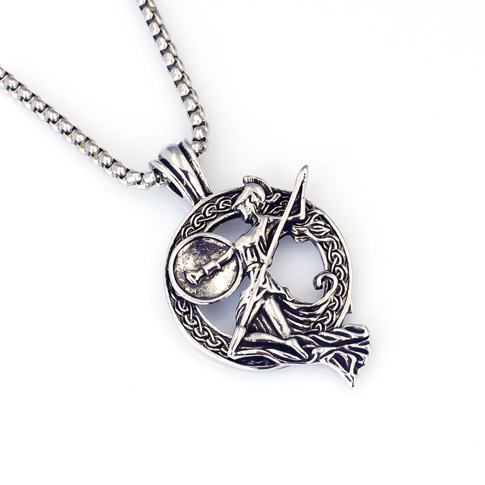 Colar Pingente Guerreira Deusa da Mitologia Grega Vintage