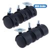 1Pair 2Inch Universal Wheel Swivel Caster Roller Wheel Furniture Office Chair Caster With Brake