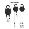Everyday Carry Retractable Holder with Two Clip Attachments and Carabiner-Shape Connection for Key and Badges